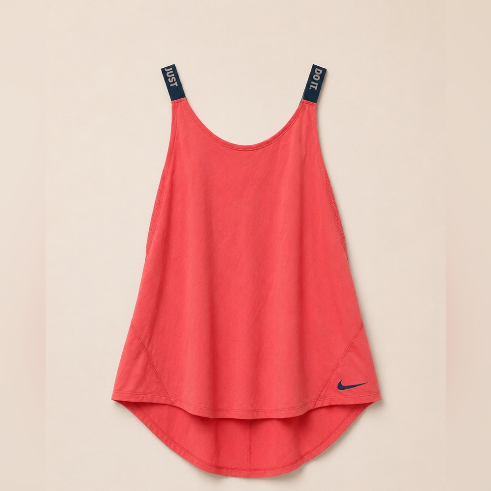 Nike Coral Tank Top with Navy Branded Straps